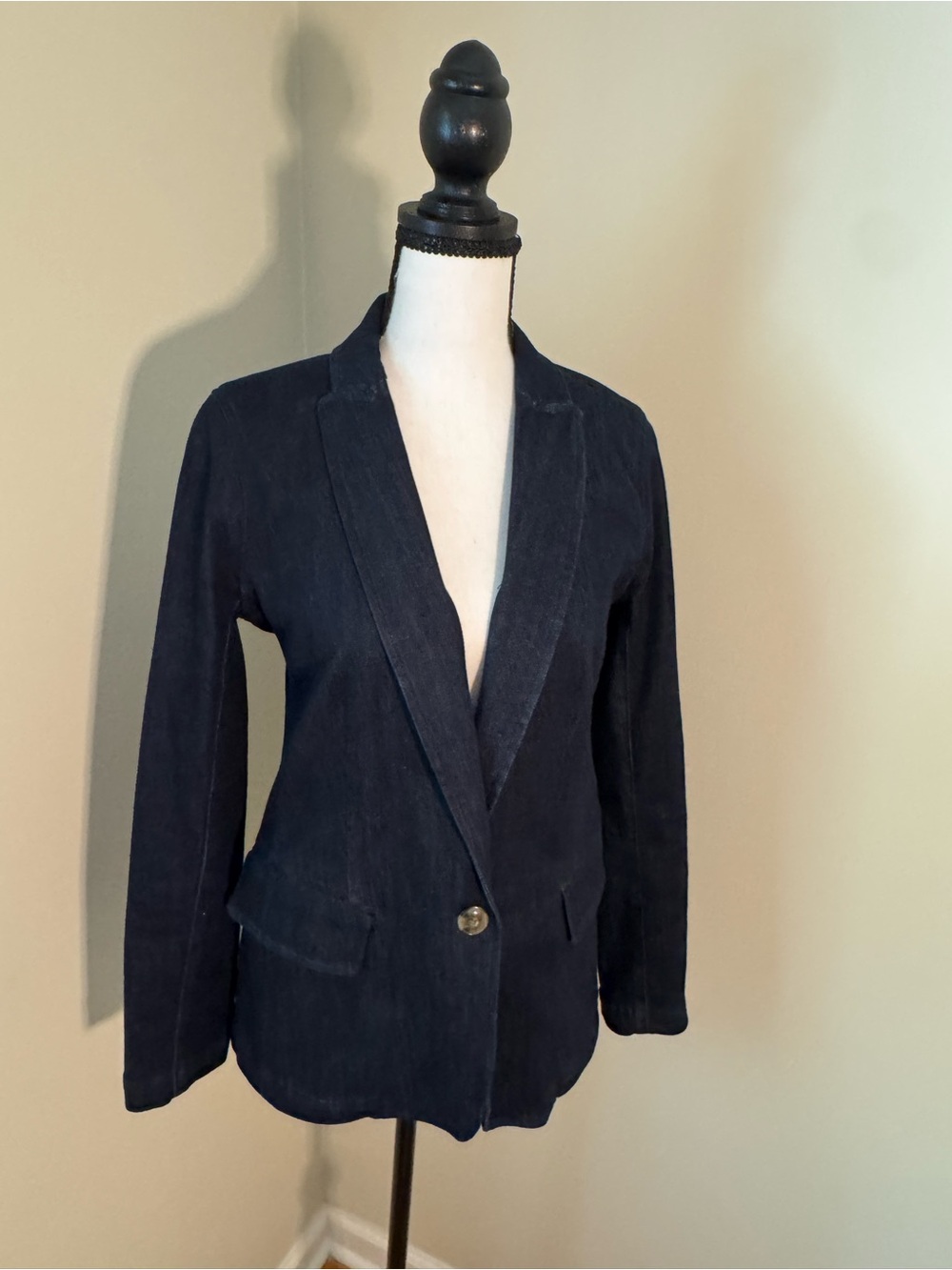 J. Crew Navy Denim Single-Button Blazer